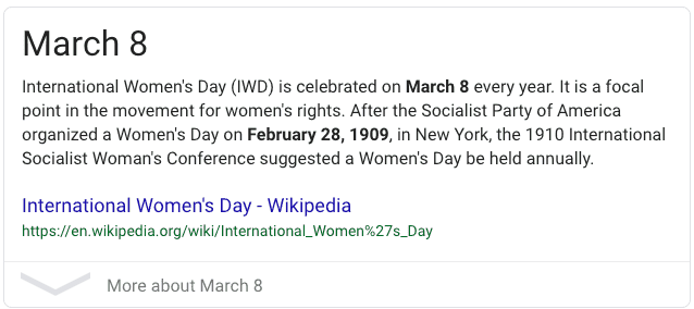 8th march international women's day
