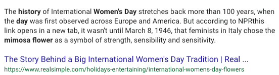 flower for international women's day
